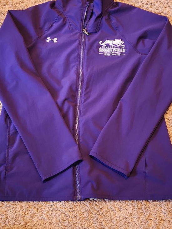 Under Armour Jackets & Blazers - Under Armour Purple Full-Zip Track Jacket with Sioux Falls University Logo Small